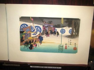 The Tokaido Road is a favourite subject for many Ukiyo e masters on display at Daishodo in Teramachi Kyoto