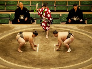 The dohyo is 18 feet square and 2 feet high