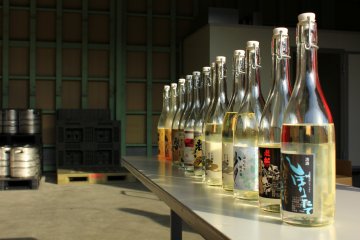 Various sake bottles
