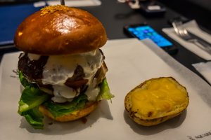 Joshu avocado burger, and a side potato - gourmets will love this one