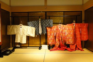 Kimono on display in the Wakuwaku-Za