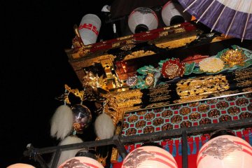 Close up detail of the decorations on a float