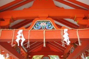 Inari shrines are bright orange color