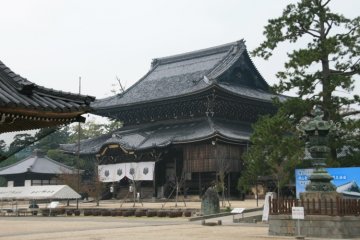 Built in the 1740's, the twin roofed Nyorai-Do worship hall.