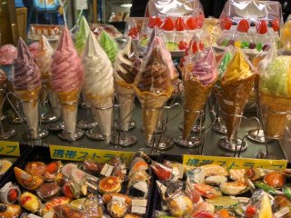 Delicious looking but fake icecream at Kappabashi