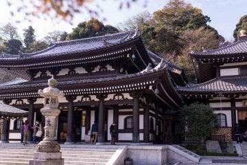 The Amida-do and Kannon-do halls, housing two of the temple's most powerful statues, overlook the complex from the top of the hill