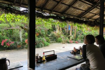 Slow down in the courtyard of a traditional Okinawan house