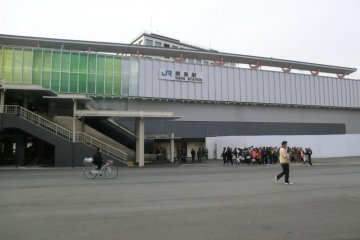 JR Nara station entrance, taxi rank