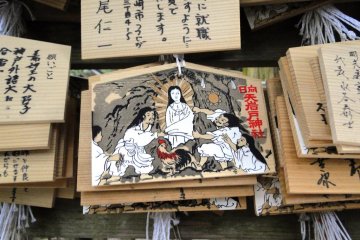 Prayer plaques detailing the story of Amaterasu