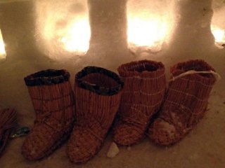 Traditionally, people would wear these wara (straw) boots during the winter. Nowadays, most people prefer something a little sturdier!