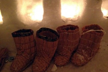Traditionally, people would wear these wara (straw) boots during the winter. Nowadays, most people prefer something a little sturdier!