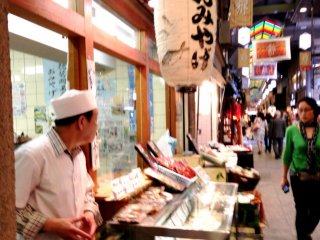 Nishiki Food Markets in Central Kyoto have everything from fish to tofu