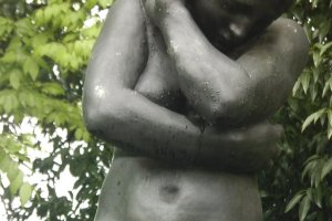 Beautiful sculptures in the museum's front garden