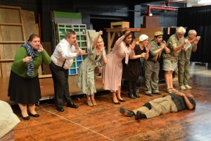 "Something's Afoot" musical number in rehearsal