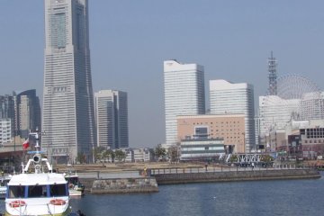 View of Landmark Tower from the Cafe Terrace area