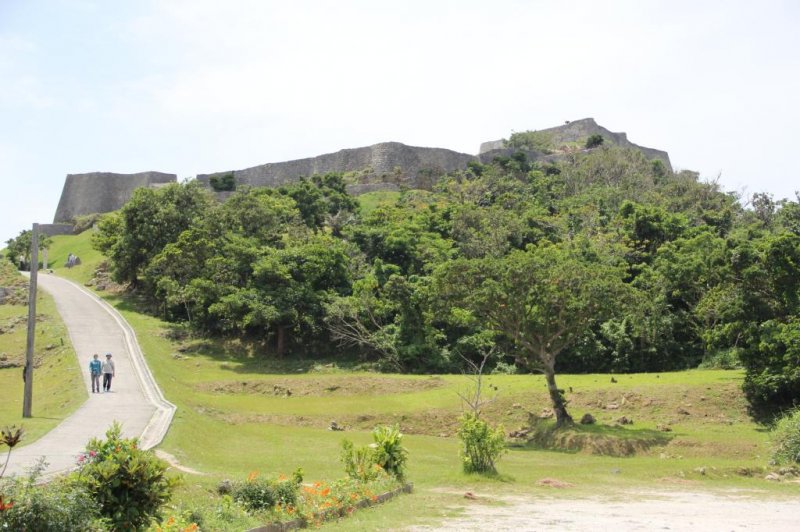 <p>Katsuren Castle Ruins as seen from the visitors center</p>