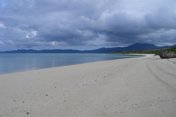 Deserted white sand beach near the Club Med in the northwestern corner of the island