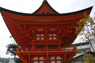 The red pagoda is covered in laquer to give it a vivid sheen