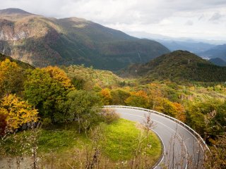 Irohazaka, a road leading from central Nikko to Lake Chuzenji; you can climb it either by bus or by car