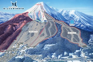 แผนที่ลานสกีของแกรนด์ ฮิระฟุ (Grand Hirafu)  บนภูเขานิเสะโกะ-แอนนุปุริ 