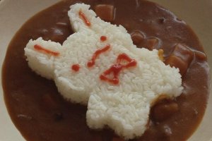 Bunny themed curry rice