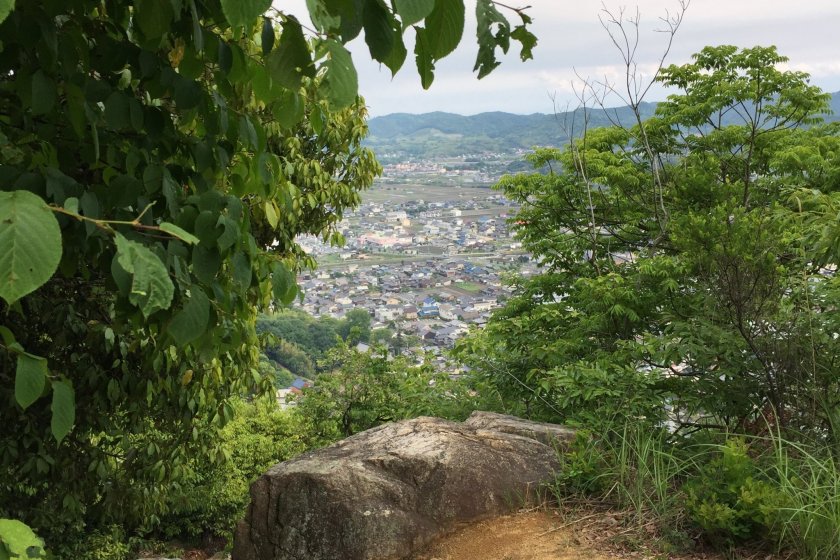 The view of Asakuchi from Kamoyama Castle ruins