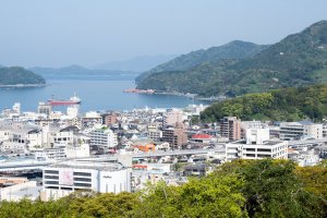 The castle stands on a hill overlooking the city, with a beautiful view across the bay; Uwajima Daiichi hotel is situated at the foot of this hill