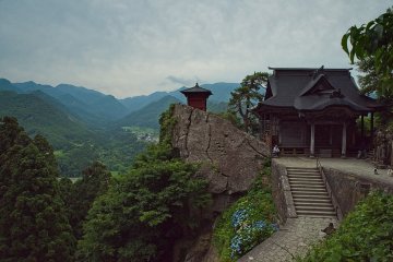 At the top, one of the famous view of Yamadera temple
