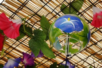 Asagao (morning glories) are a typical summer motif