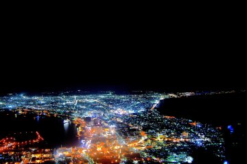 Ночной вид с горы Хакодатэ