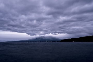 Mount Komagatake under an heavy storm is pretty epic