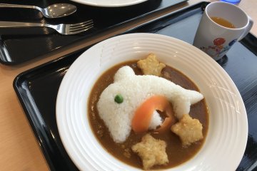 So much so that their kids meals offer a curry set complete with a rice-shaped dolphin