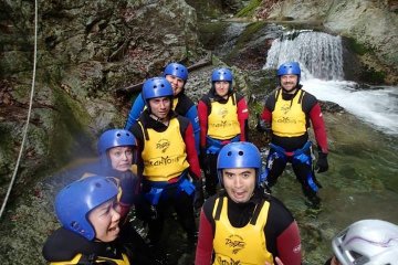 Taken prior to the 20-meter drop. I think our faces say it all.