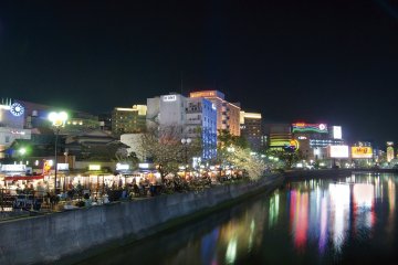 Yatai way by the river in Fukuoka