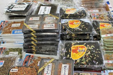 Lots of fish and seaweed products