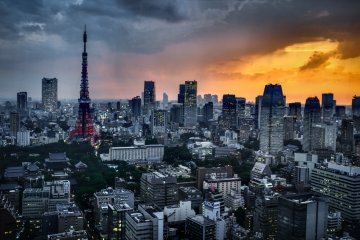 Tokyo Tower before the setting sun