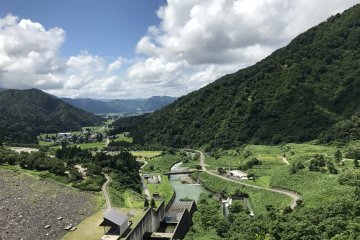 Summer views across Minamiuonuma from the dam