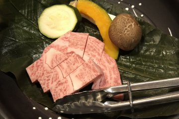 Evening meal of delicious Hida beef