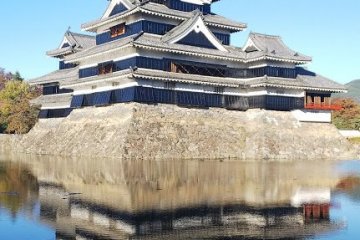 Matsumoto Castle reflected in the moat