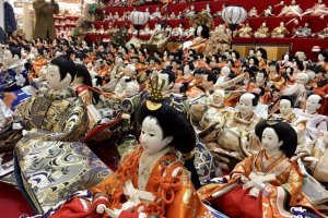 About 250 sets of hina-dolls are donated to this festival every year