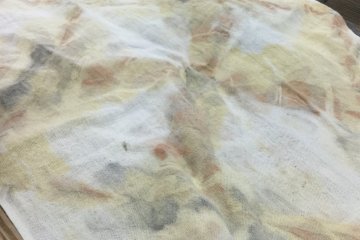 A finished piece of fabric dyed naturally.