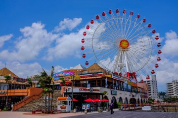 The ferris wheel provides a great view of the village and Chatan coastline