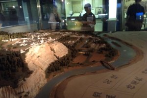 This is the largest miniture model of castles or old buildings you will find at the museum. The model shows that the Date clan picked an excellent location for a hillltop castle.