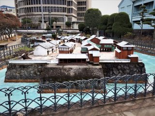 Mini-Dejima, a scaled model of the Dutch ghetto as it was in the early 19th century.