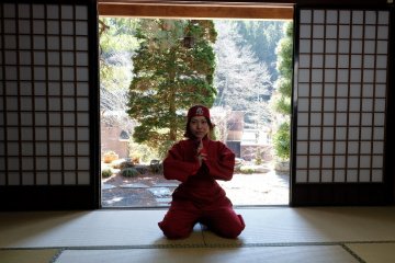 Learning ninja moves at Samurai House.