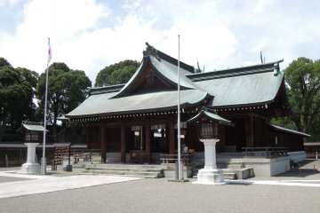 Yatsushiro Shrine is built inside the castle ruins