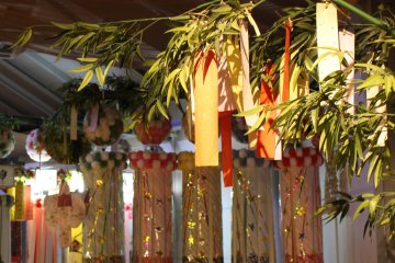 Paper ornaments for Tanabata festival
