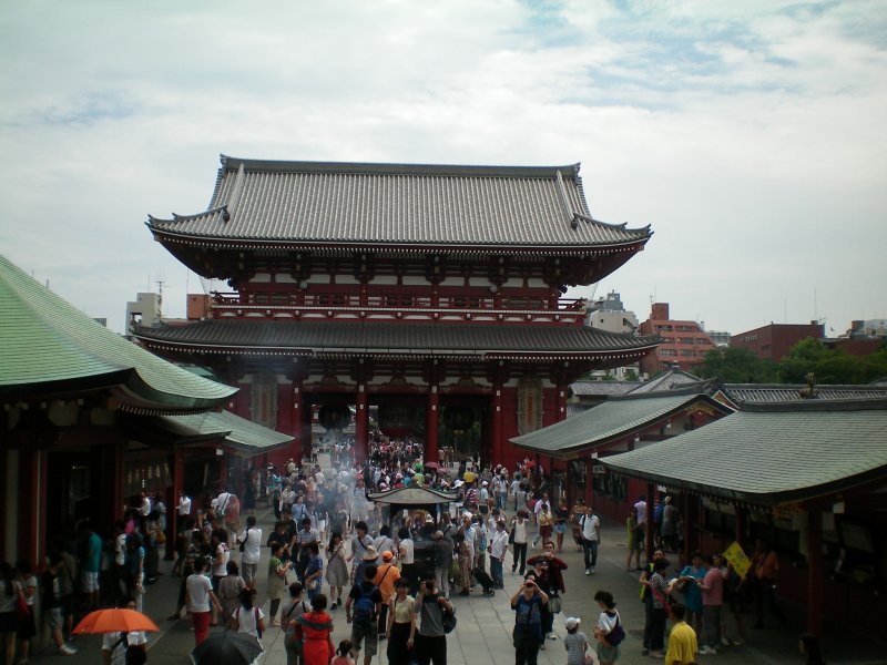 Sensoji Temple front gate rear view