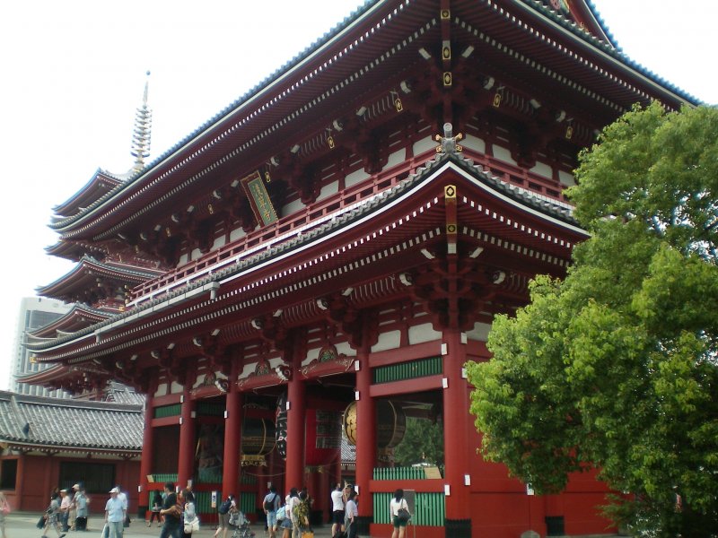 Sensoji Temple front gate side view