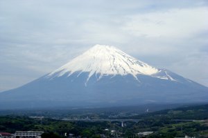 A Mt. Fuji photo taken from the shinkansen